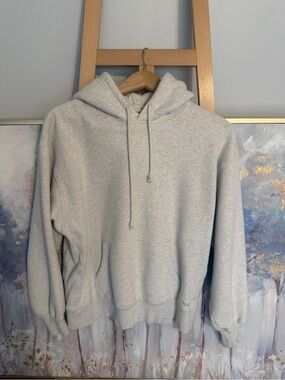 Light Gray Pullover Hoodie - Casual Hooded Sweatshirt